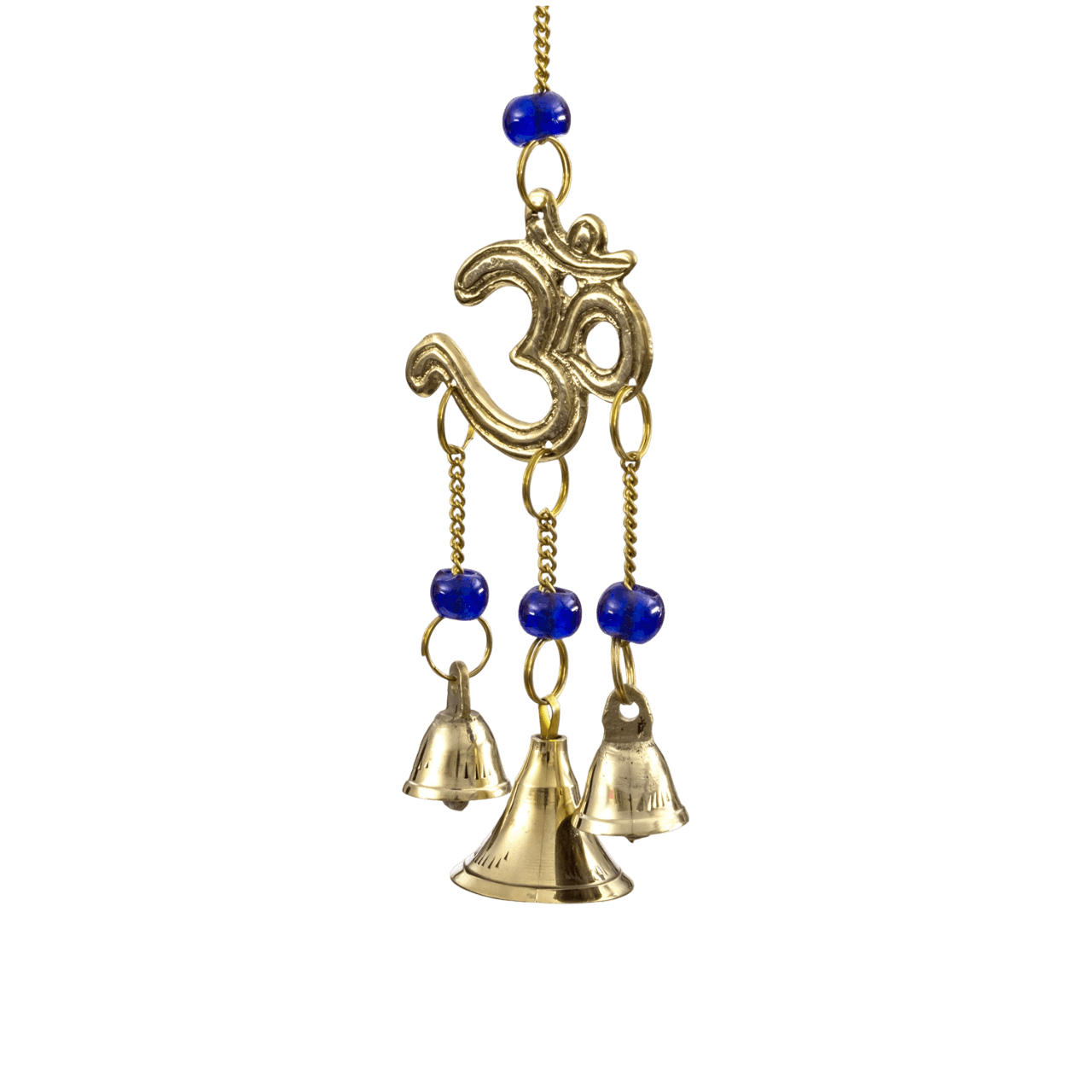 BRASS & BEADS WIND CHIME OM DESIGN (POLISH)